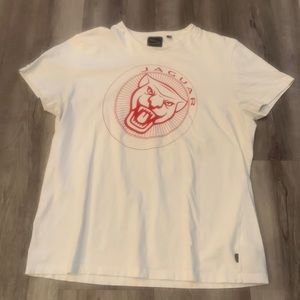 Jaguar auto car RARE white red tee shirt  XXXL see description for measurement